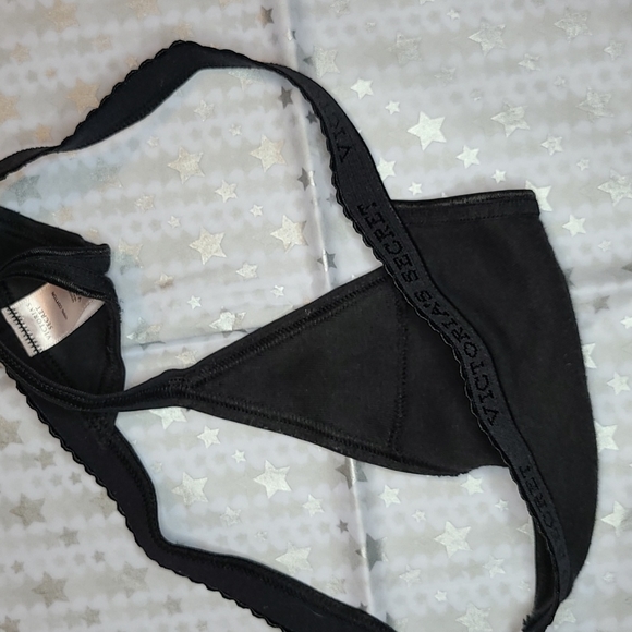 RARE VINTAGE Victoria's Secret V-String Sz S Black - Picture 4 of 7